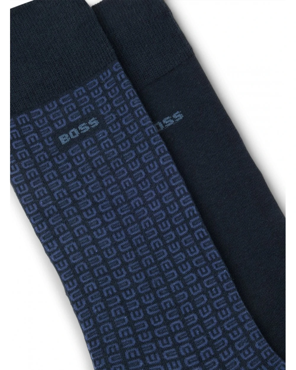 BOSS Mens 2 Pack RS Mini Pattern CC Socks Dark Blue 2 BOSS Mens 2 Pack RS Mini Pattern CC Socks Dark Blue - Image 2