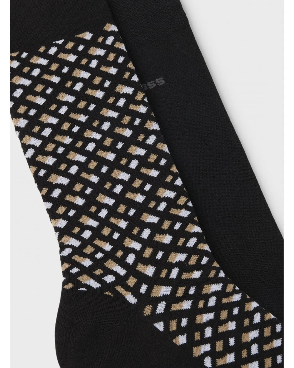 BOSS Mens 2 Pack RS Monogram Socks Black 2 BOSS Mens 2 Pack RS Monogram Socks Black - Image 2