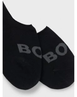 BOSS Mens 2 Pack SL Uni Logo Invisible Socks Black -Repertoire Fashion Store boss mens 2 pack sl uni logo invisible socks black p46378 308044 image