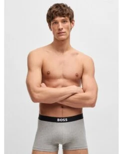 BOSS Mens 3 Pack Logo Waistband Boxers Black/Grey/White -Repertoire Fashion Store boss mens 3 pack logo waistband boxers black grey white p46371 307987 image