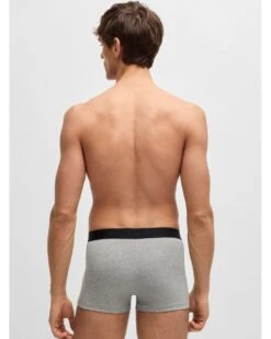 BOSS Mens 3 Pack Logo Waistband Boxers Black/Grey/White -Repertoire Fashion Store boss mens 3 pack logo waistband boxers black grey white p46371 307993 image