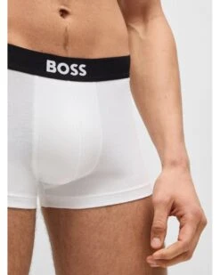 BOSS Mens 3 Pack Logo Waistband Boxers White -Repertoire Fashion Store boss mens 3 pack logo waistband boxers white p46372 308008 image