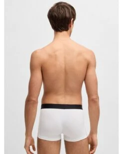 BOSS Mens 3 Pack Logo Waistband Boxers White -Repertoire Fashion Store boss mens 3 pack logo waistband boxers white p46372 308011 image
