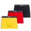 BOSS Mens 3 Pack Power Boxers Yellow/Red/Navy