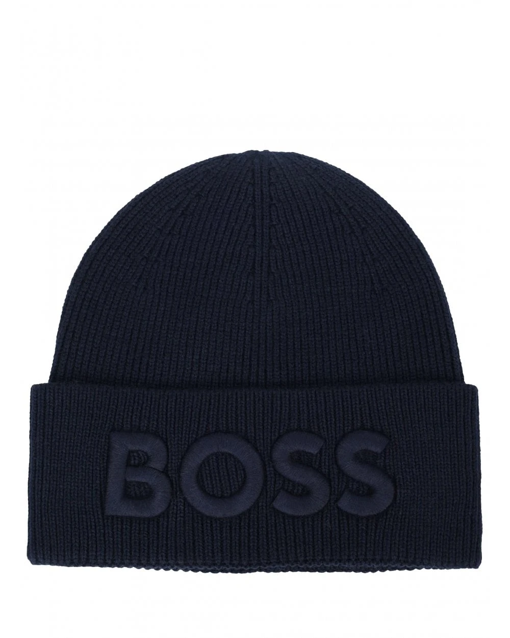 BOSS Mens AFox_R Embroidered Logo Beanie Dark Blue 1 BOSS Mens AFox_R Embroidered Logo Beanie Dark Blue