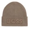 BOSS Mens AFox_R Embroidered Logo Beanie Green -Repertoire Fashion Store boss mens afox r embroidered logo beanie green p46718 320177 image