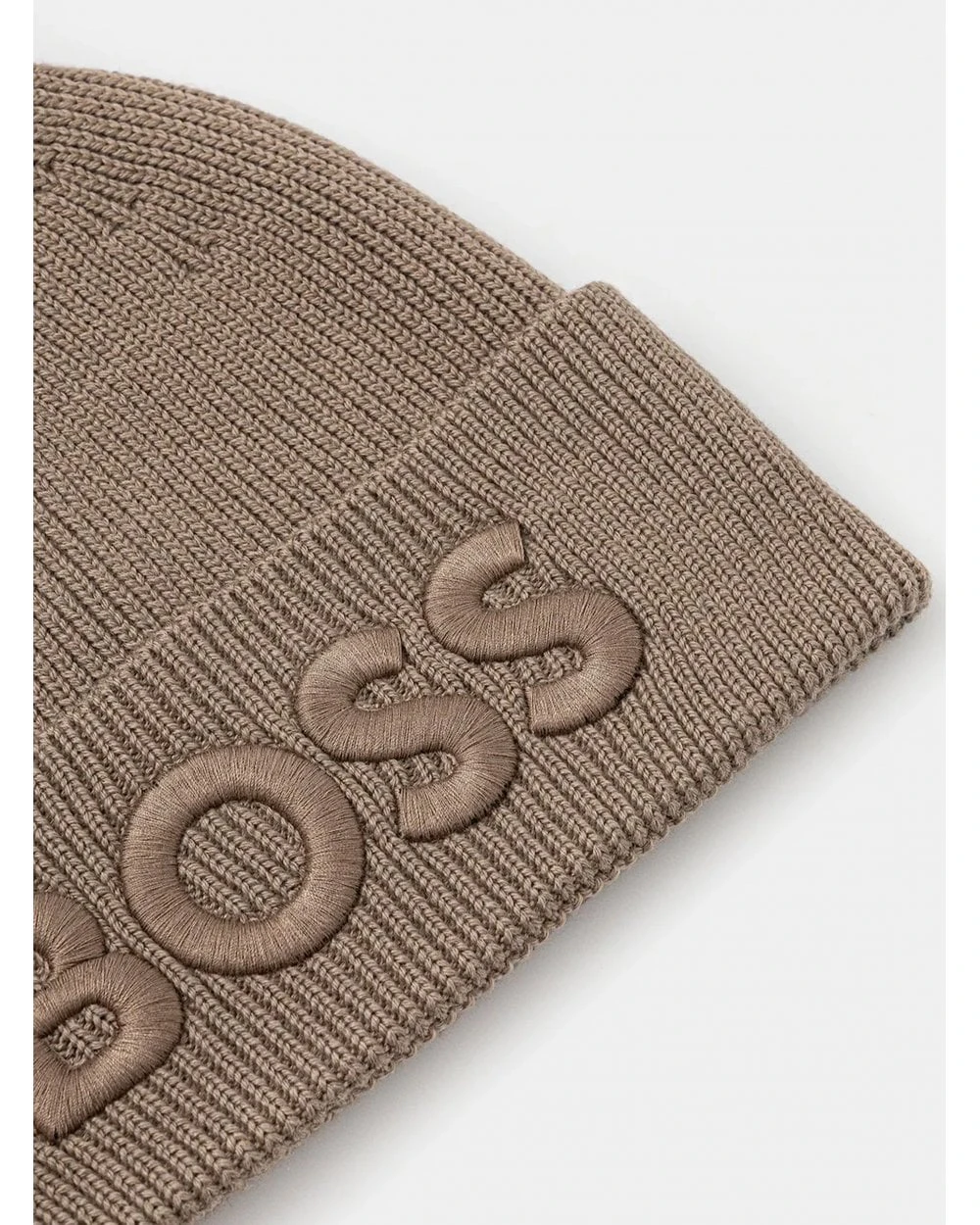 BOSS Mens AFox_R Embroidered Logo Beanie Green 2 BOSS Mens AFox_R Embroidered Logo Beanie Green - Image 2