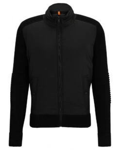 BOSS Mens Armitta Mix Knit Jacket Black