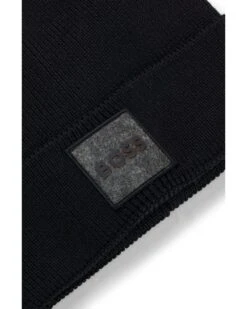 BOSS Mens Beanie With Felt Badge Black 5 BOSS Mens Beanie With Felt Badge Black -Repertoire Fashion Store boss mens beanie with felt badge black p43683 276035 image