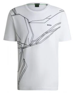 BOSS Mens Beetle Degradé Print T-Shirt White