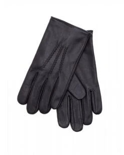 BOSS Mens Black Griffin Leather Gloves