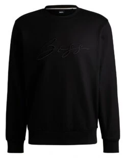 BOSS Mens C-Soleri Terry Script Logo Sweatshirt Black