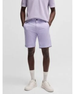 BOSS Mens Chino Slim Shorts Lilac Purple -Repertoire Fashion Store boss mens chino slim shorts lilac purple p46469 314324 image