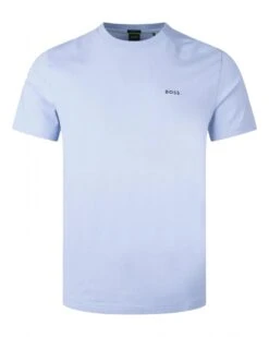 BOSS Mens Contrast Logo T-shirt Light Blue