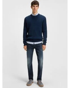 BOSS Mens Delaware BO Slim Fit Stretch Jeans Dark Blue -Repertoire Fashion Store boss mens delaware bo slim fit stretch jeans dark blue p46674 315887 image