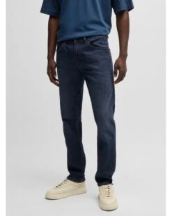 BOSS Mens Delaware Slim-Fit Jeans Dark Blue -Repertoire Fashion Store boss mens delaware slim fit jeans dark blue p46458 312332 image