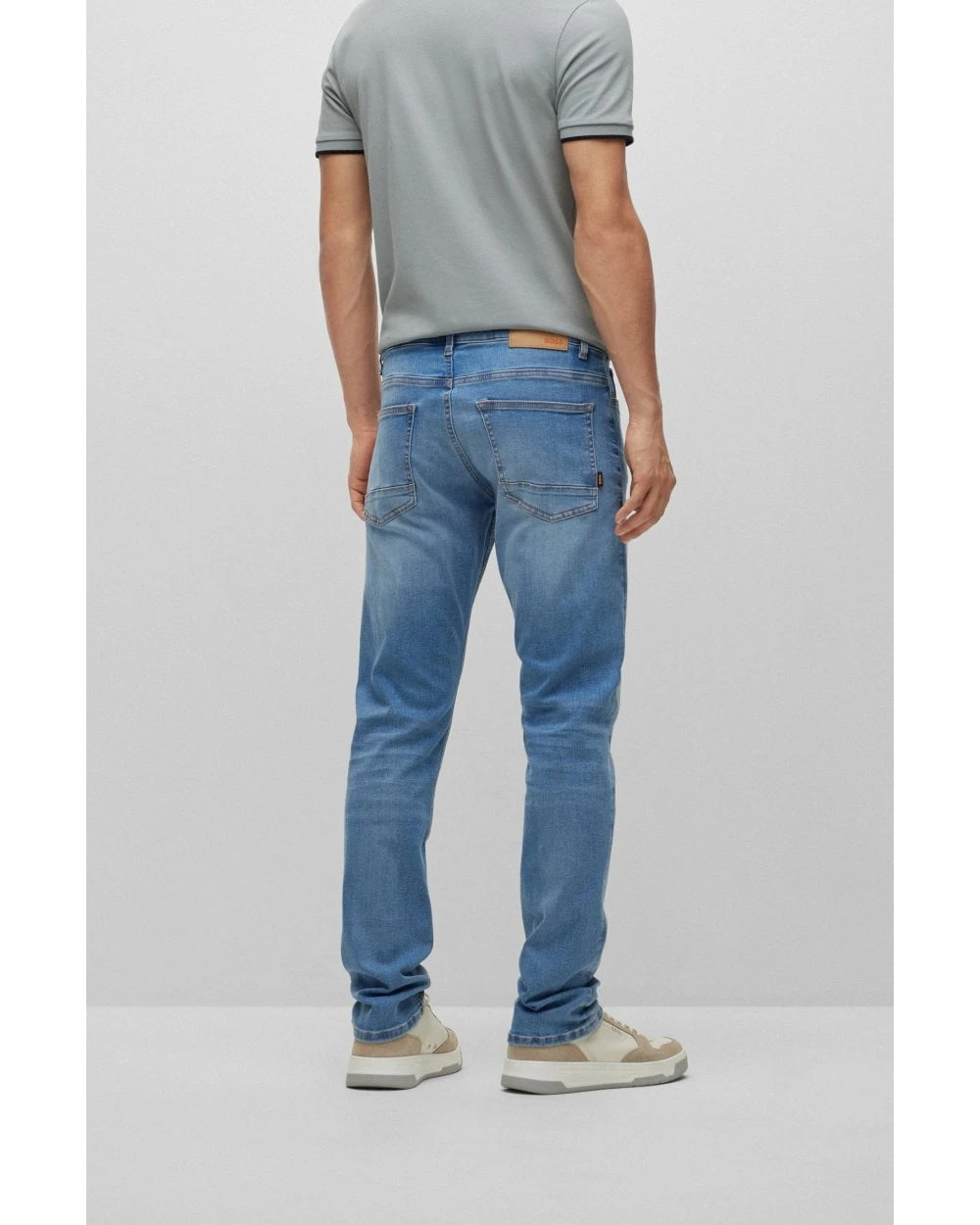 BOSS Mens Delaware Slim Fit Jeans Light Wash 3 BOSS Mens Delaware Slim Fit Jeans Light Wash - Image 3