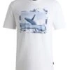 BOSS Mens Dunetrace Print T-Shirt White