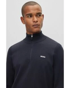 BOSS Mens Ever X Quarter Zip Jumper Dark Blue -Repertoire Fashion Store boss mens ever x quarter zip jumper dark blue p44463 279778 image