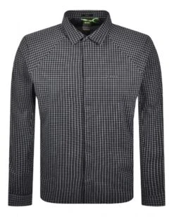 BOSS Mens Excurse L Check Shirt Dark Blue