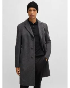 BOSS Mens Fati Ribbed Beanie Hat Black -Repertoire Fashion Store boss mens fati ribbed beanie hat black p45608 295197 image