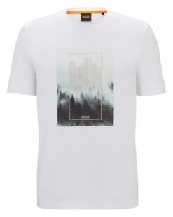BOSS Mens Forest Print T-Shirt White