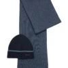 BOSS Mens Gifty Boxed Scarf And Hat Set Blue 7 BOSS Mens Gifty Boxed Scarf And Hat Set Blue -Repertoire Fashion Store boss mens gifty boxed scarf and hat set blue p43682 278633 image