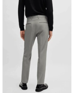 BOSS Mens H Genius Slim Fit Trousers Silver Grey -Repertoire Fashion Store boss mens h genius slim fit trousers silver grey p44526 280684 image