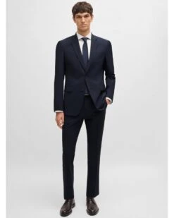 BOSS Mens H-Huge 2 Piece Slim Wool Suit Dark Blue -Repertoire Fashion Store boss mens h huge 2 piece slim wool suit dark blue p45825 300130 image