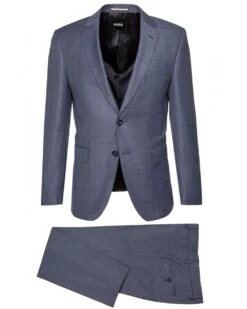 BOSS Mens H Huge 224 Suit Open Blue