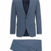 BOSS Mens H-Huge Micro Pattern Slim Fit Suit Medium Blue -Repertoire Fashion Store boss mens h huge micro pattern slim fit suit medium blue p44529 280666 image