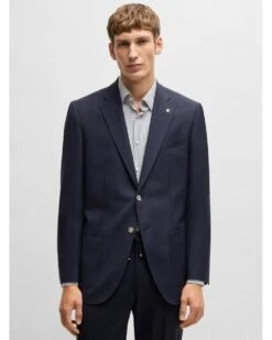 BOSS Mens H-Jenson Micro Pattern Jacket Dark Blue -Repertoire Fashion Store boss mens h jenson micro pattern jacket dark blue p45936 302500 image