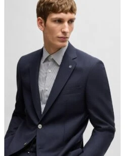 BOSS Mens H-Jenson Micro Pattern Jacket Dark Blue -Repertoire Fashion Store boss mens h jenson micro pattern jacket dark blue p45936 302505 image