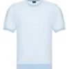 BOSS Mens H-Jianfranco Blended Knit T-Shirt Light Blue -Repertoire Fashion Store boss mens h jianfranco blended knit t shirt light blue p46525 311884 image
