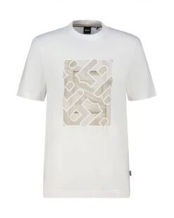 BOSS Mens H-Taut 81 Block T-Shirt White