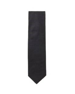BOSS Mens H-Tie Black Micro Woven Silk Tie