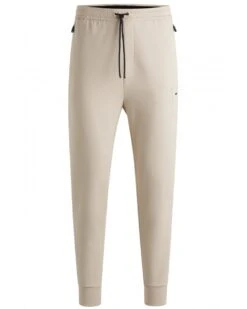 BOSS Mens Hadiko Rib Tracksuit Bottoms Light Beige