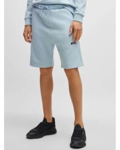 BOSS Mens Headlo 1 3D Moulded Logo Sweat Shorts Light Blue