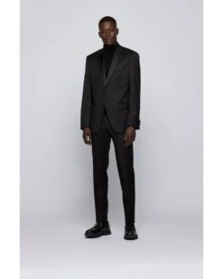 BOSS Mens Hence Cyl / Gylan Cyl Black Virgin Wool Slim Fit Suit -Repertoire Fashion Store boss mens hence cyl gylan cyl black virgin wool slim fit suit p40254 223183 image