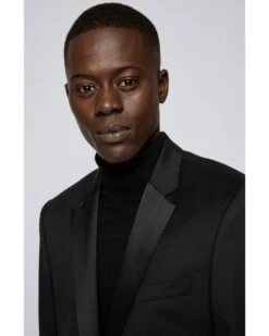 BOSS Mens Hence Cyl / Gylan Cyl Black Virgin Wool Slim Fit Suit -Repertoire Fashion Store boss mens hence cyl gylan cyl black virgin wool slim fit suit p40254 223188 image