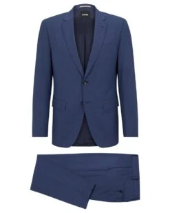 BOSS Mens Huge 2 PC Suit Open Blue