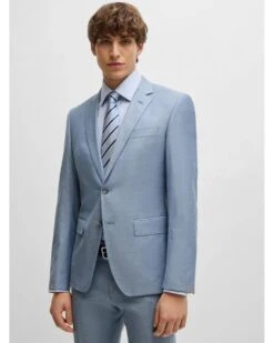 BOSS Mens Huge-H 3 Piece Suit Light Pastel Blue -Repertoire Fashion Store boss mens huge h 3 piece suit light pastel blue p45014 287691 image