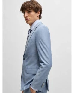 BOSS Mens Huge-H 3 Piece Suit Light Pastel Blue -Repertoire Fashion Store boss mens huge h 3 piece suit light pastel blue p45014 287695 image