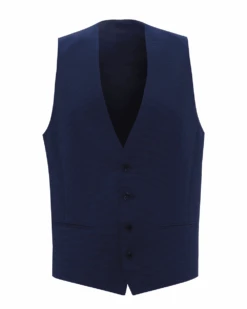 BOSS Mens Huge6Weste Blue Slim Fit Waistcoat