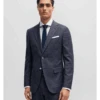 BOSS Mens Hutson Genius Patterned Slim Fit Suit Dark Blue -Repertoire Fashion Store boss mens hutson genius patterned slim fit suit dark blue p44530 280693 image