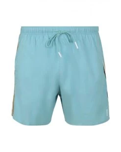 BOSS Mens Iconic Signature Swimshorts Light Pastel Blue