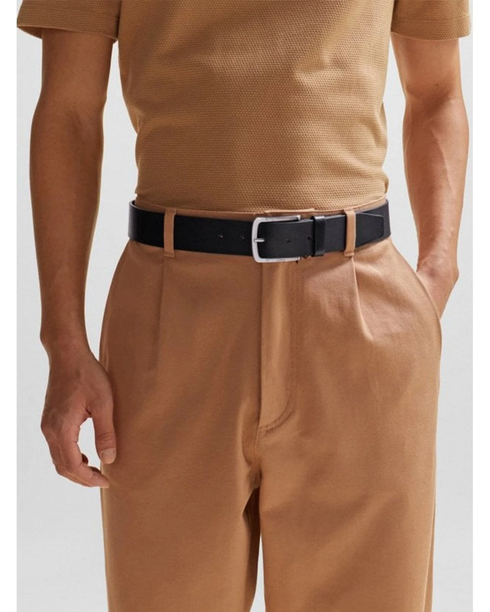 BOSS Mens Jor_V Leather Belt Black 2 BOSS Mens Jor_V Leather Belt Black - Image 2