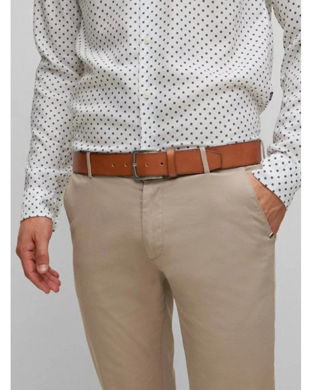 BOSS Mens Jor_V Leather Belt Medium Brown 3 BOSS Mens Jor_V Leather Belt Medium Brown - Image 3