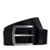 BOSS Mens Jor V Leather Buckle Belt Navy