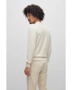 BOSS Mens Kanovano Knit Jumper Open White -Repertoire Fashion Store boss mens kanovano knit jumper open white p43843 279745 image